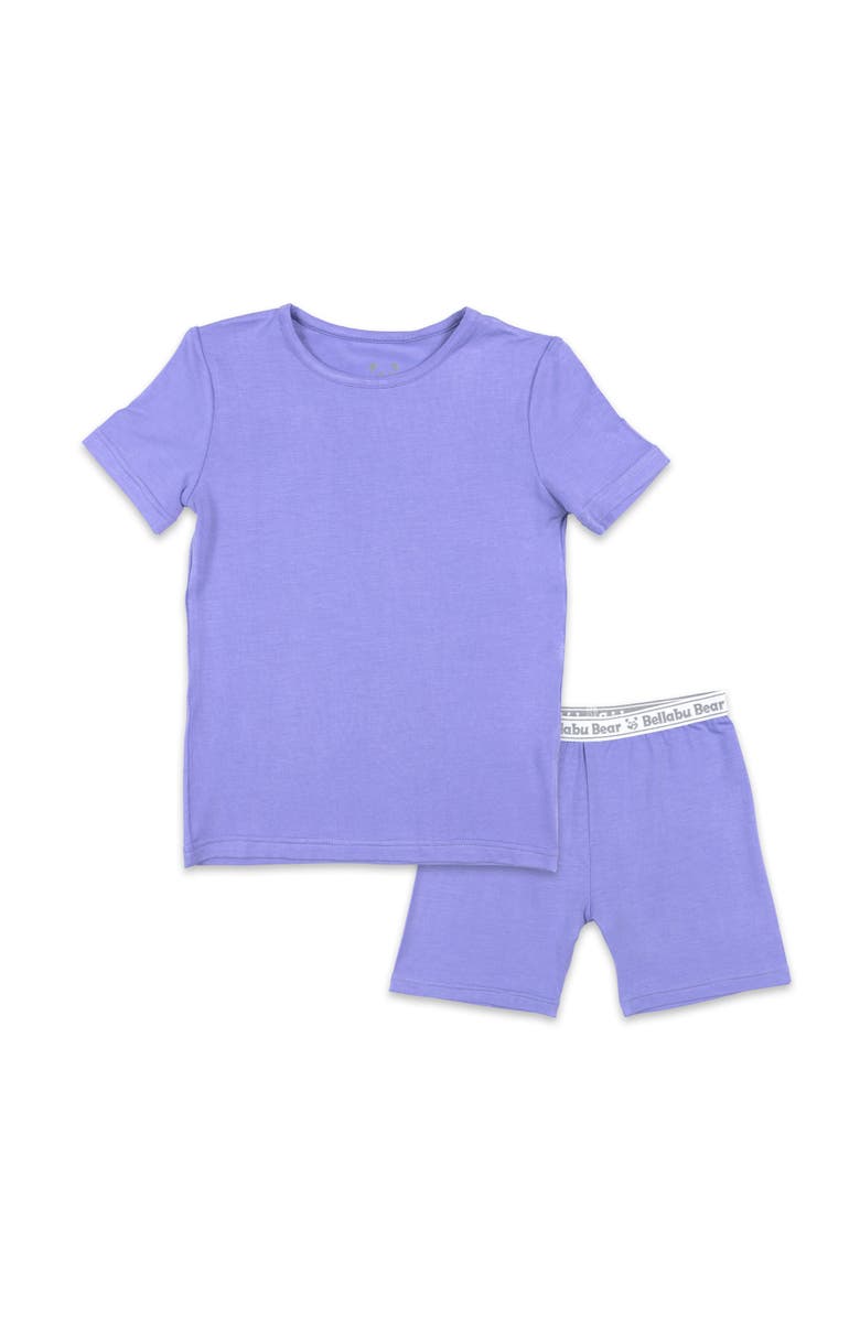 Bellabu Bear Poppin Purple Kids 2-Piece Short Sleeve & Shorts Pajama Set, Main, color, Poppin Purple