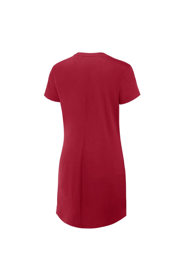 Women's Fanatics Crimson Oklahoma Sooners Ruched Drape T-Shirt Dress, Alternate, color, Crimson