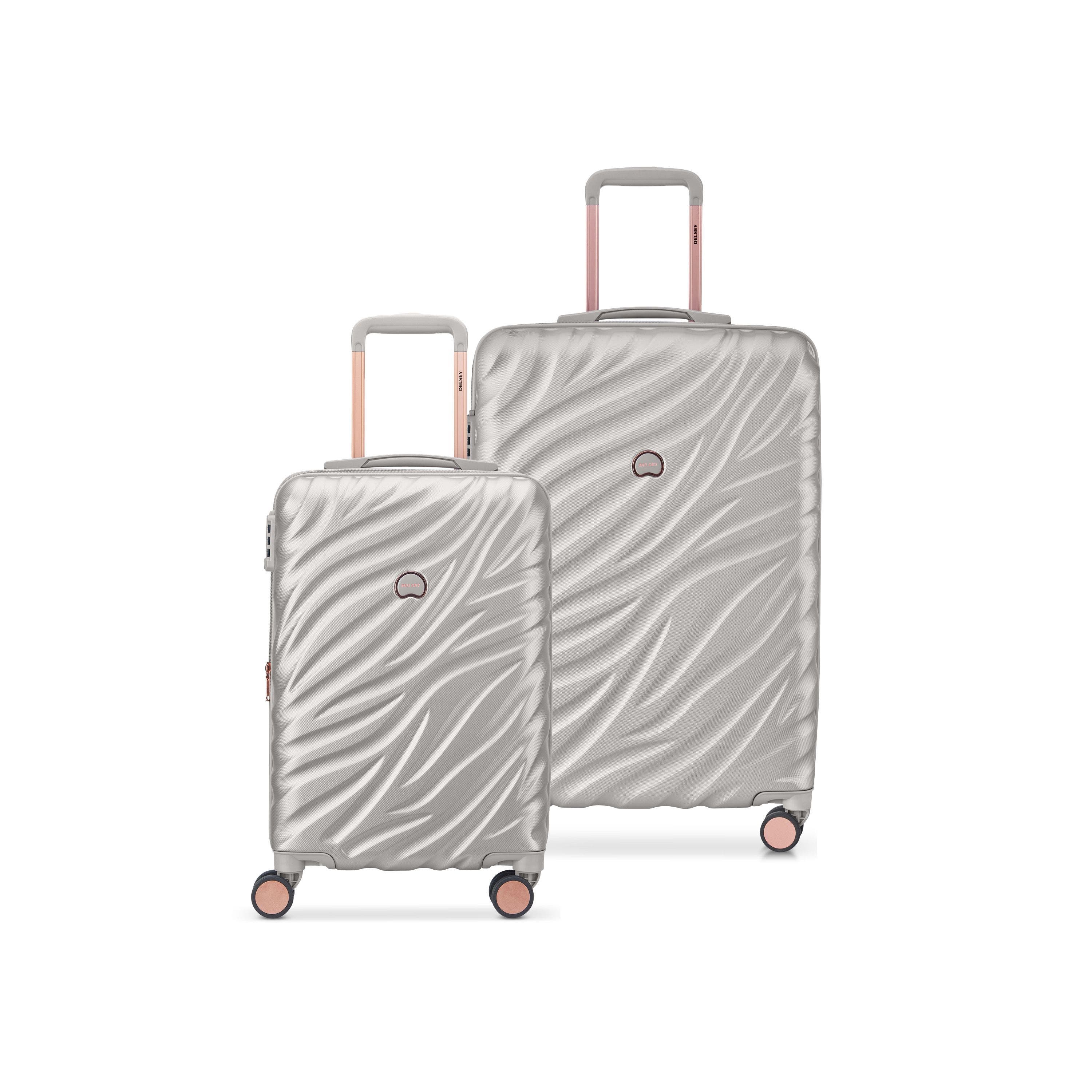 Delsey Paris Alexis Hardside 2-Piece (21"/25") Expandable Spinner Luggage Set, Main, color, Platinum/Rose Gold