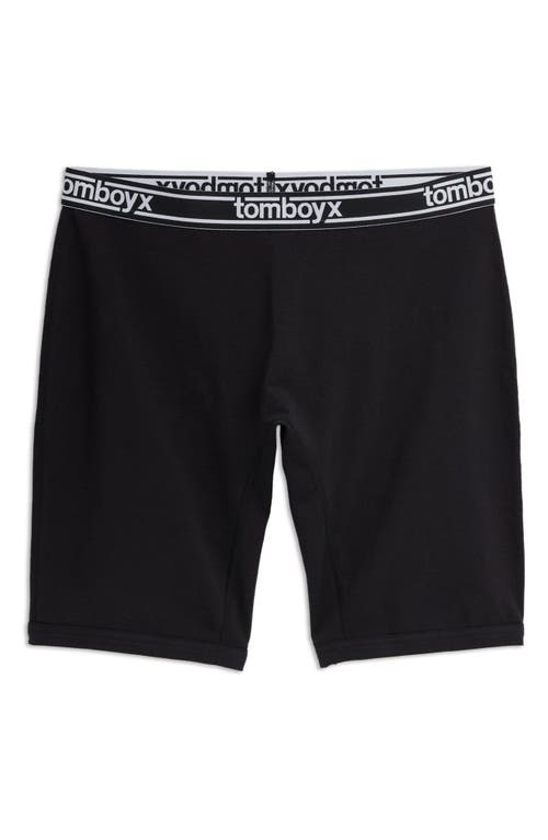 TomboyX Gender Inclusive 9-Inch Boxer Briefs in Black Logo 