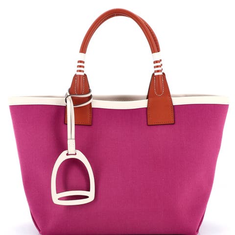 Sac Steeple Tote Toile with Leather 25