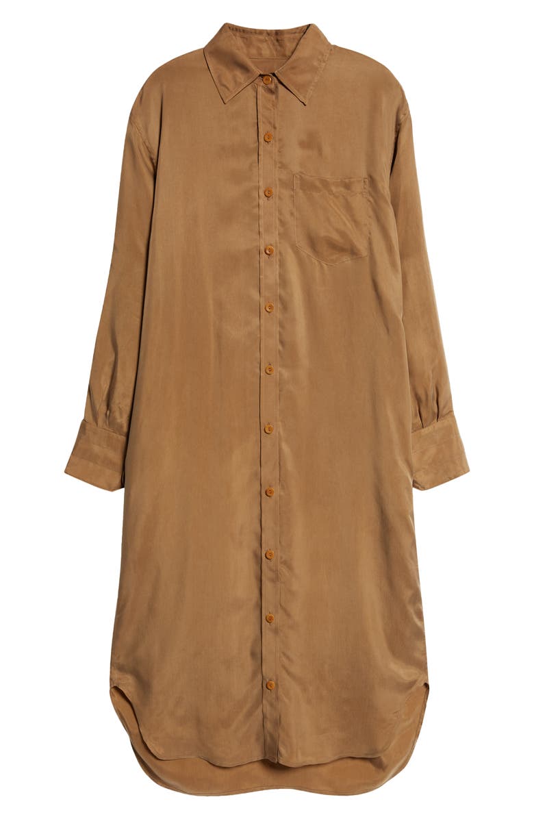 Maria McManus Cape Long Sleeve Midi Shirtdress, Alternate, color, Adobe
