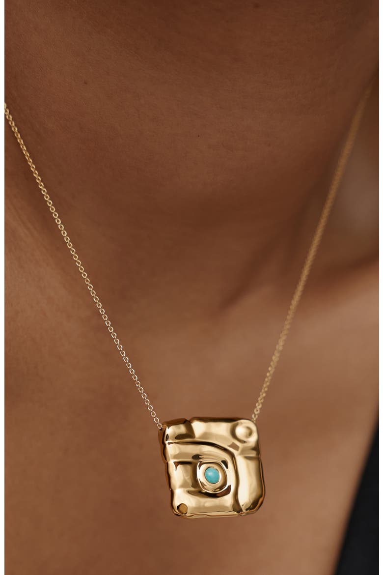 Amaia Bold 18k Gold Vermeil Amazonite Necklace, Alternate, color, 18K GOLD VERMEIL / AMAZONITE