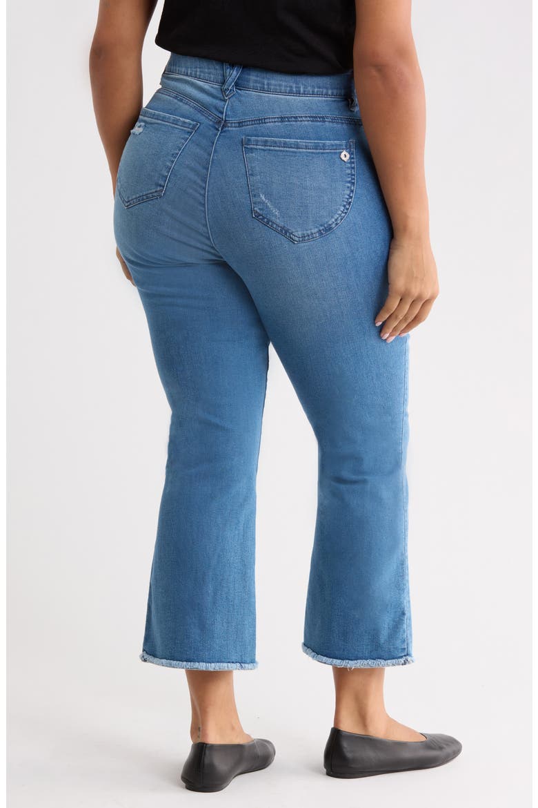 Itty Bitty Flare Frayed Hem Crop Jeans, Alternate, color, BLUE VINTAGE