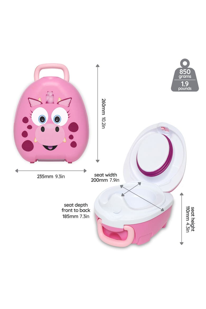 at Home and Travel Training Potty Seat, Alternate, color, Pink Dragon