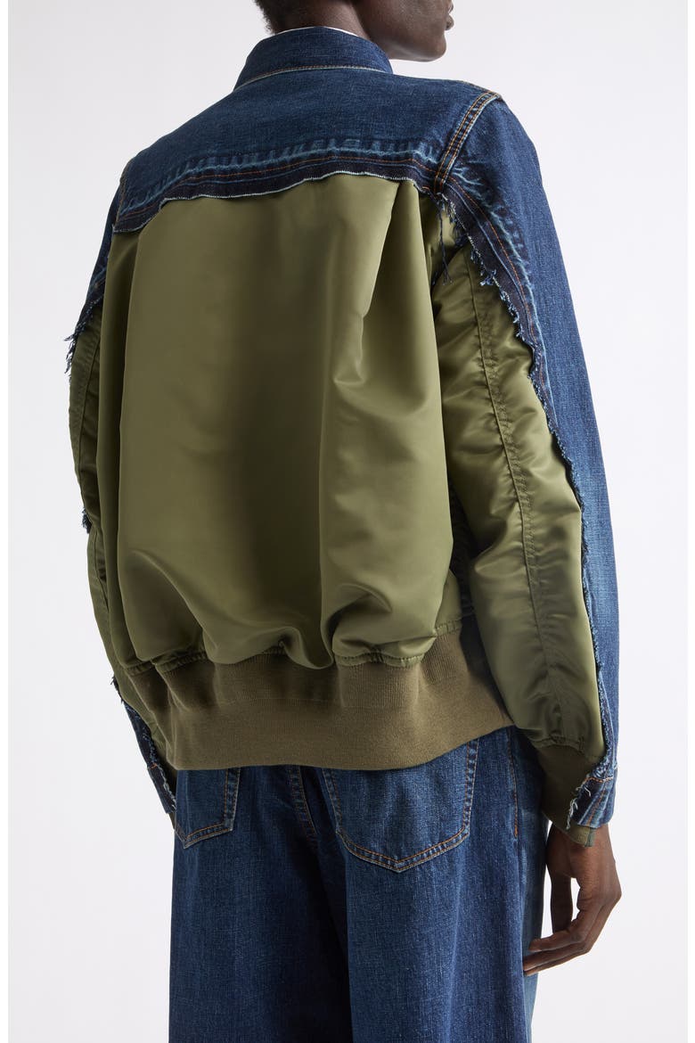 Denim & Nylon Twill Jacket, Alternate, color, BLUE