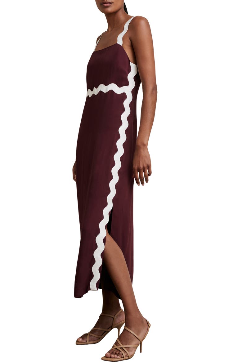 Asher Rickrack Maxi Dress, Main, color, BURGUNDY
