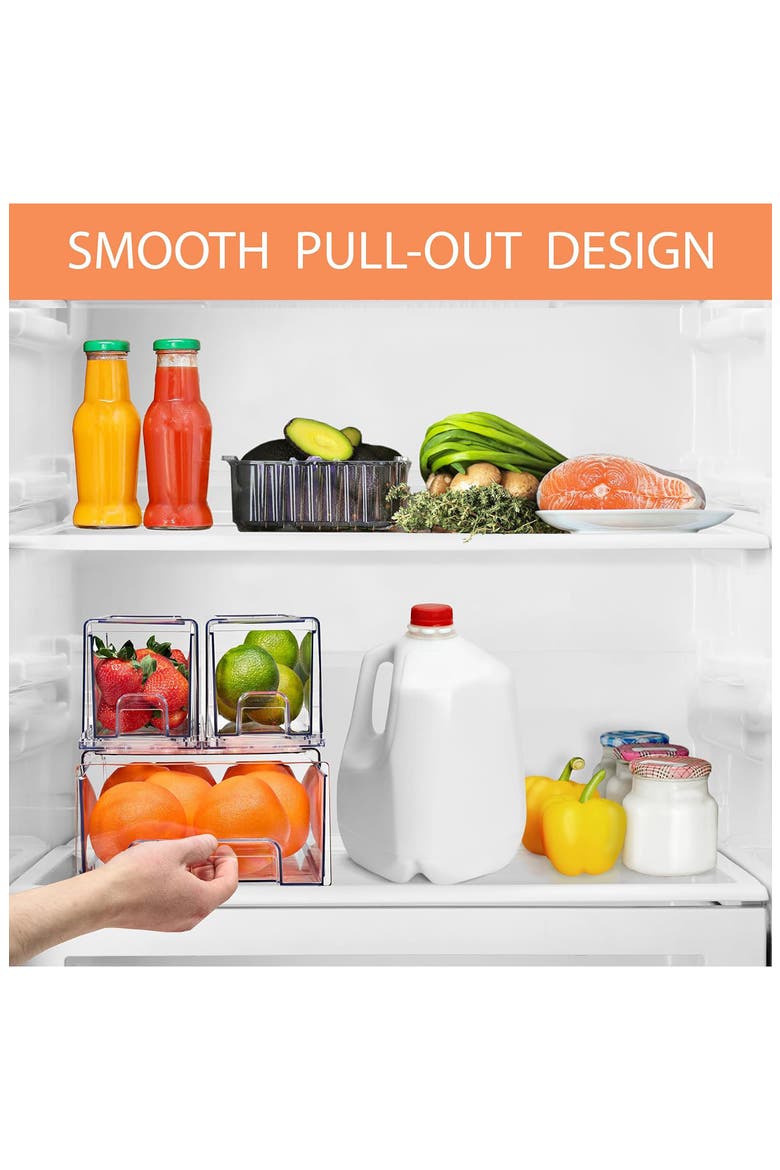 Set of 3 Fridge Organizer Drawers, Alternate, color, NO COLOR