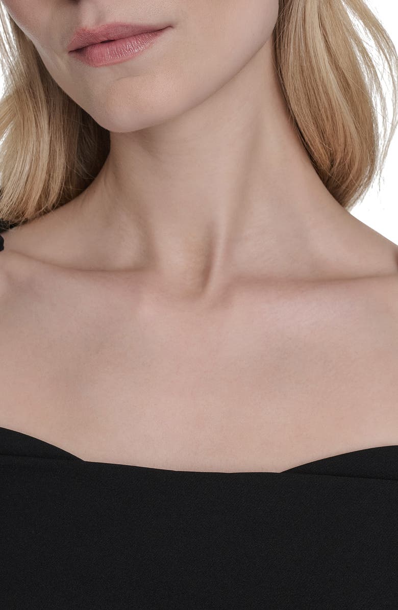 Vince Camuto Laguna Ruched Sheath Gown, Alternate, color, Black