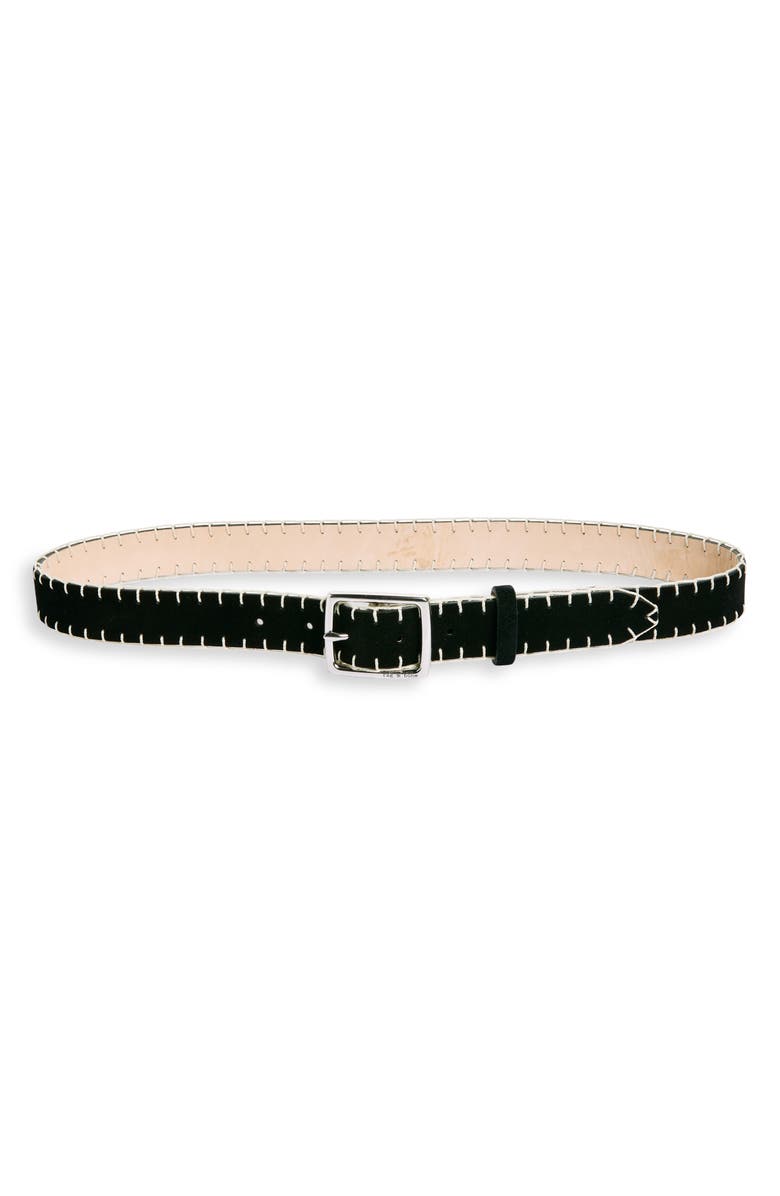 rag & bone Whipstitch Boyfriend Leather Belt, Main, color, 