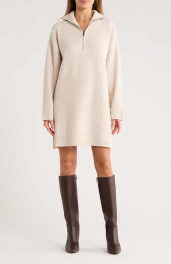 STITCHDROP Lincoln Square Half Zip Sweater Dress