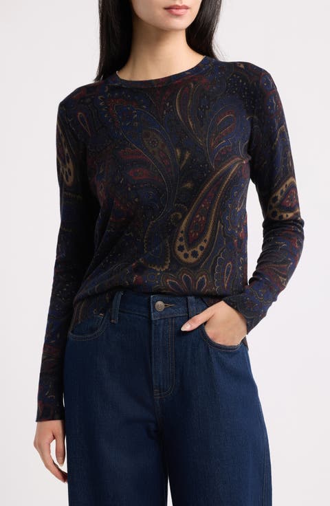 Paisley Cotton & Modal Blend Sweater