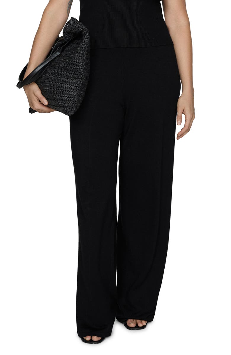 MANGO Wide Leg Sweater Pants, Alternate, color, 