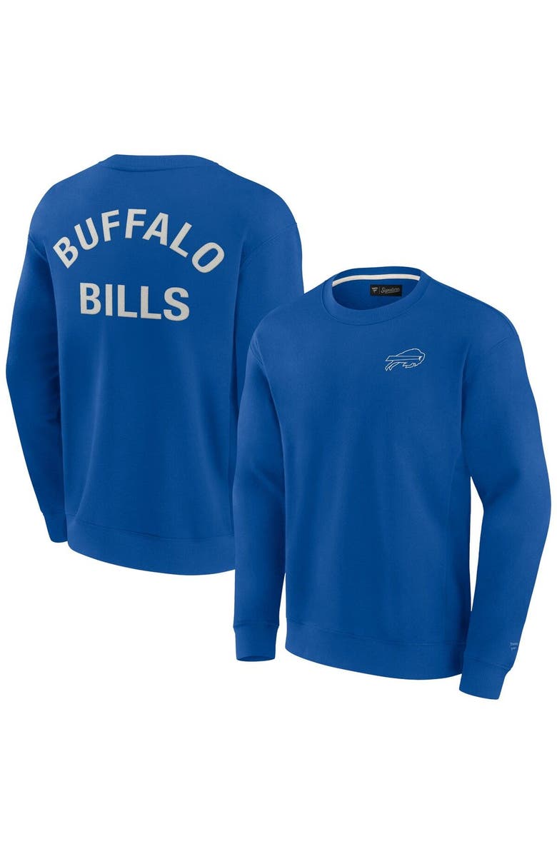 Fanatics Signature Unisex Fanatics Signature Royal Buffalo Bills Super Soft Pullover Crew Sweatshirt, Main, color, Royal
