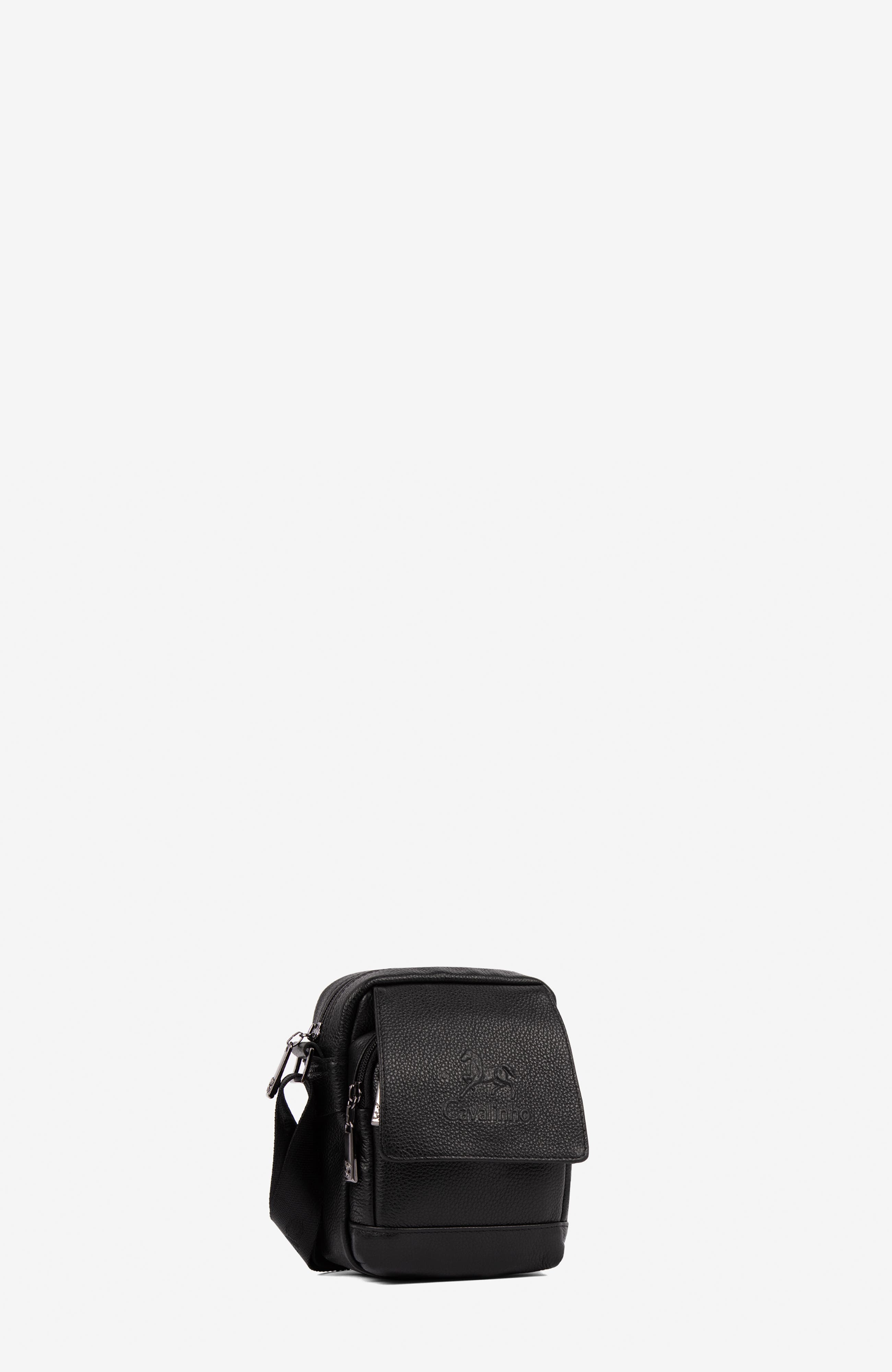 El Cavaleiro 487 Leather Traveler Crossbody Bag, Alternate, color, Black