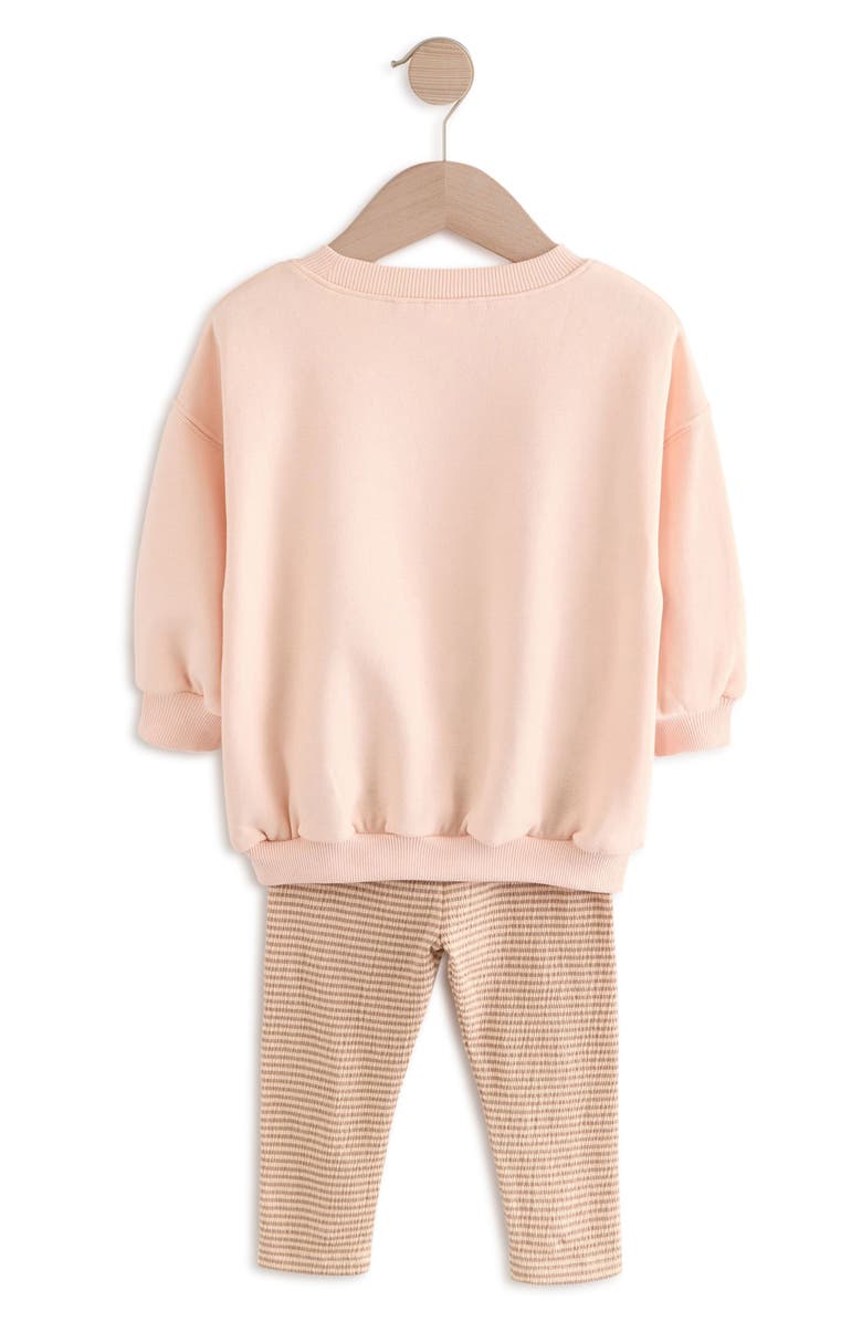 NEXT Crewneck Sweatshirt & Stripe Leggings Set, Alternate, color, 