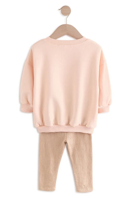 NEXT NEXT CREWNECK SWEATSHIRT & STRIPE LEGGINGS SET 