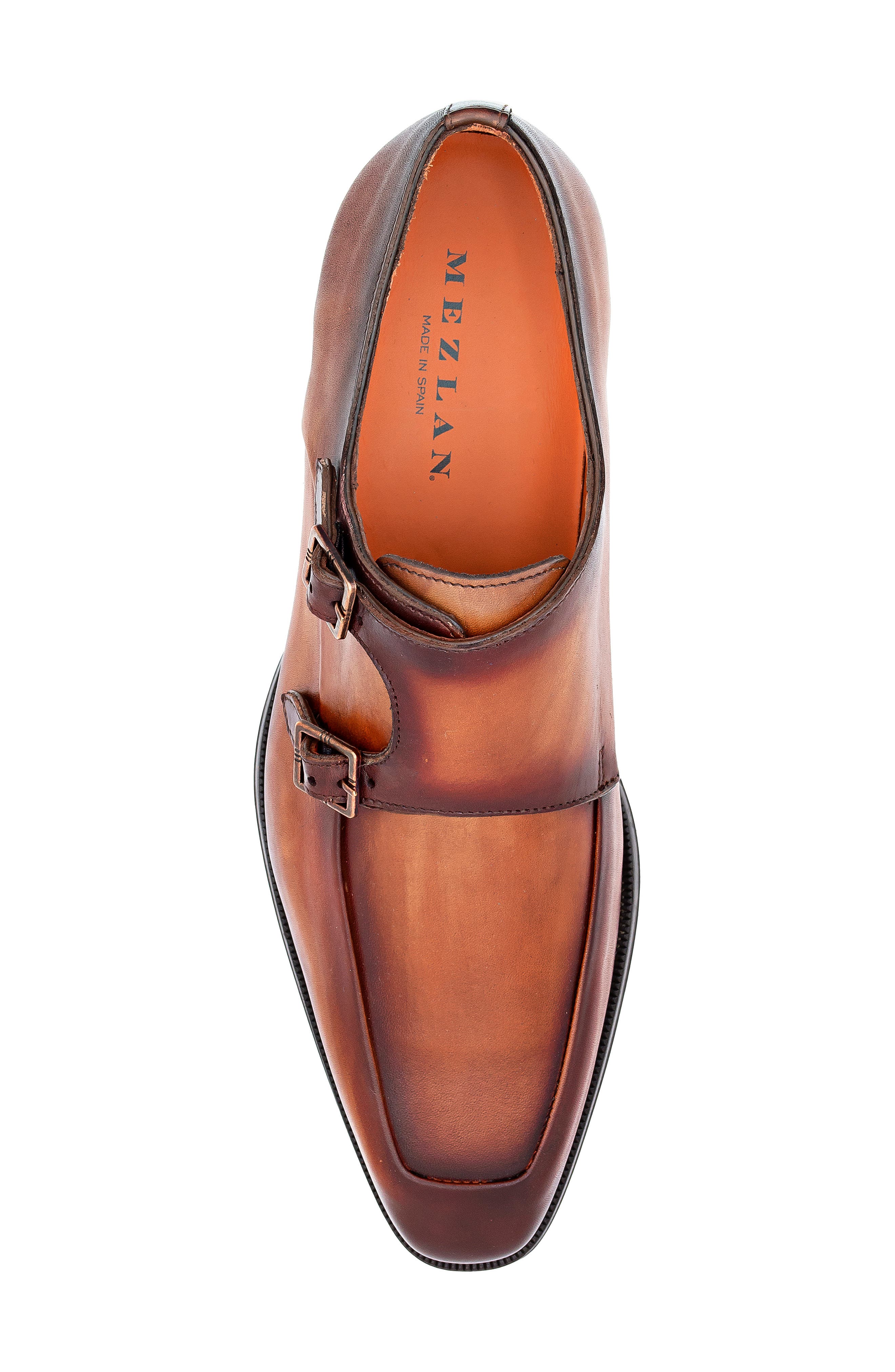 Double Buckle Monk Shoe, Alternate, color, COGNAC RUST