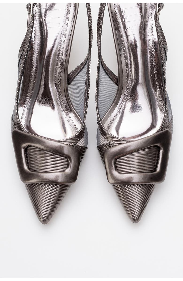 Prologue Shoes Foley Pointed Toe Slingback Stiletto Pump, Alternate, color, Platinum