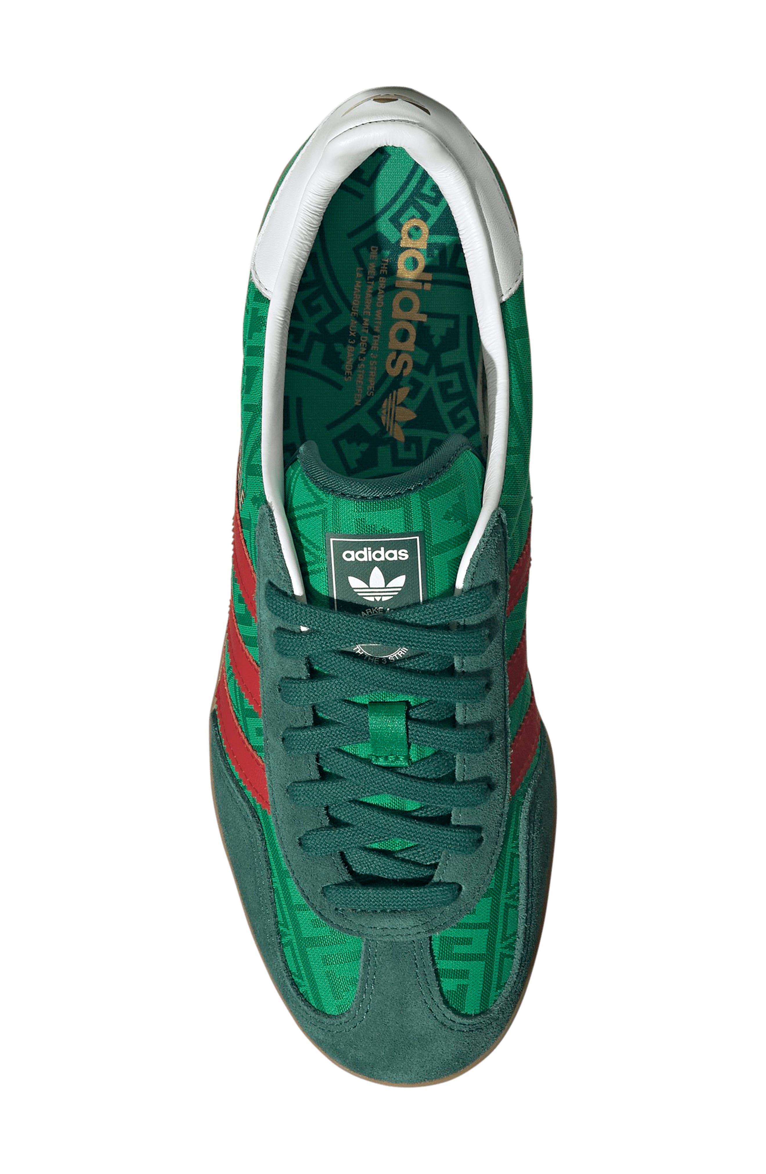 adidas Gazelle Indoor Sneaker, Alternate, color, Green/ Better Scarlet/ Green