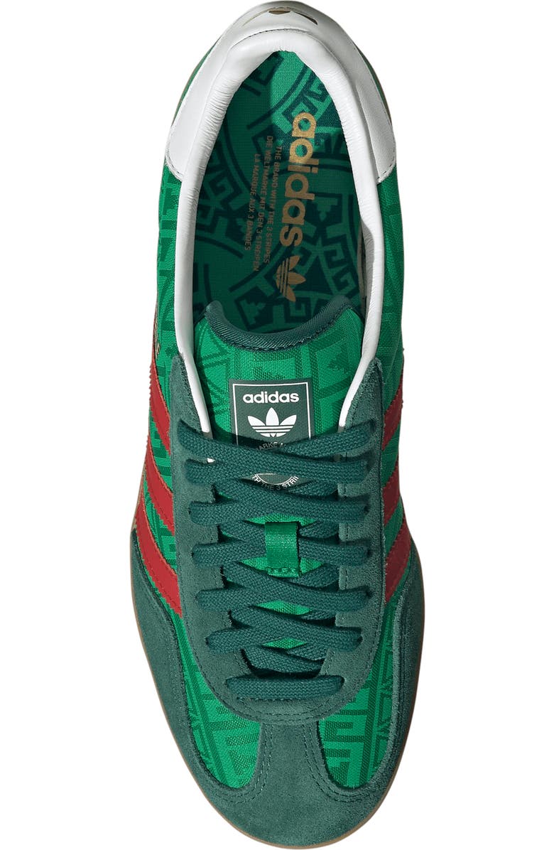 adidas Gazelle Indoor Sneaker, Alternate, color, Green/ Better Scarlet/ Green