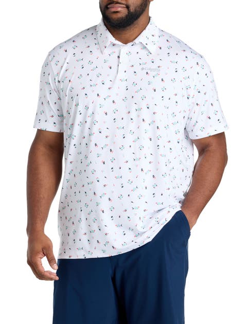 Big & Tall PFG Super Slack Tide Fish Print Polo Shirt