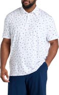 Columbia Big & Tall PFG Super Slack Tide Fish Print Polo Shirt