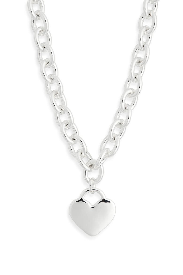 Heart Pendant Necklace, Alternate, color, SILVER