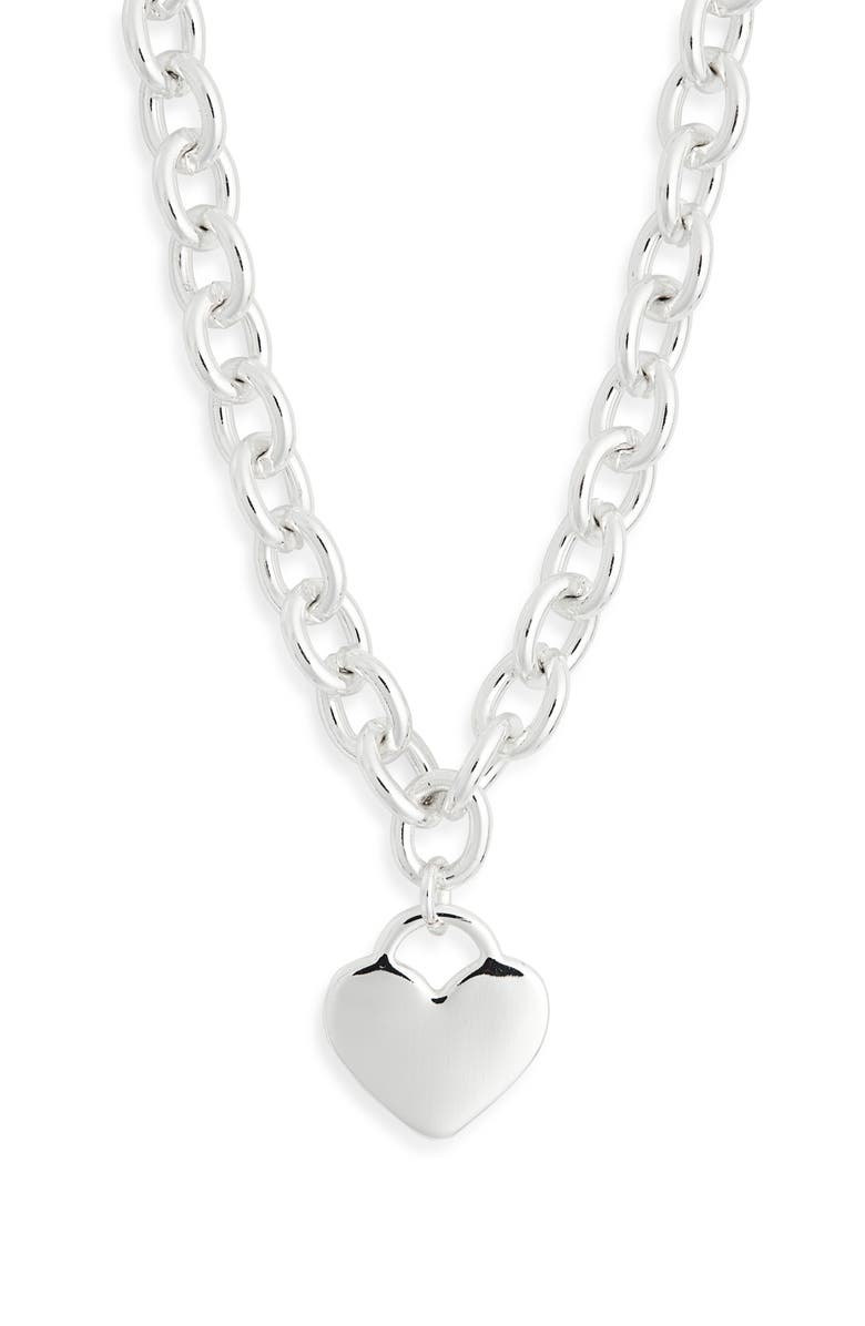 Leith Heart Pendant Necklace, Alternate, color, Silver