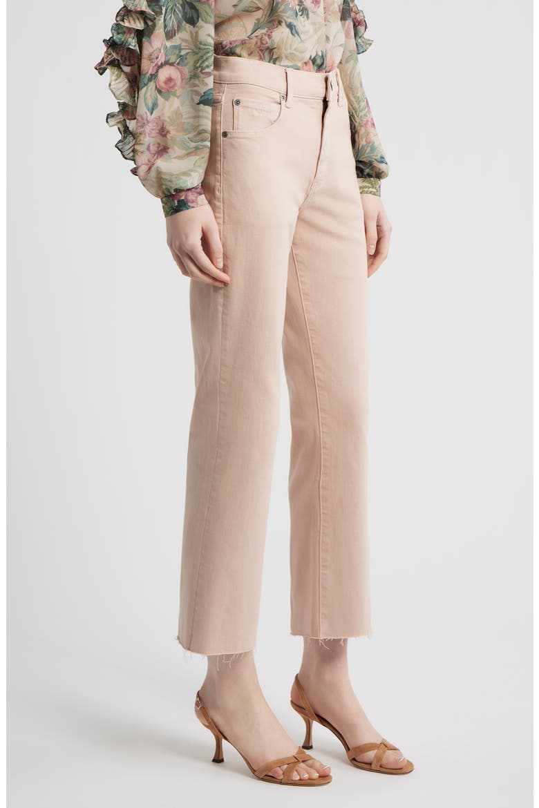 Mika High Waist Raw Hem Pants, Alternate, color, ASH ROSE