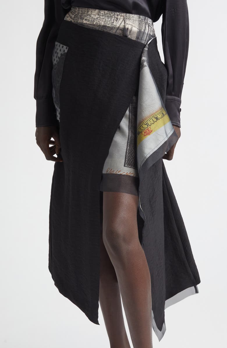 Jason Wu Collection Collage Midi Skirt, Alternate, color, Black