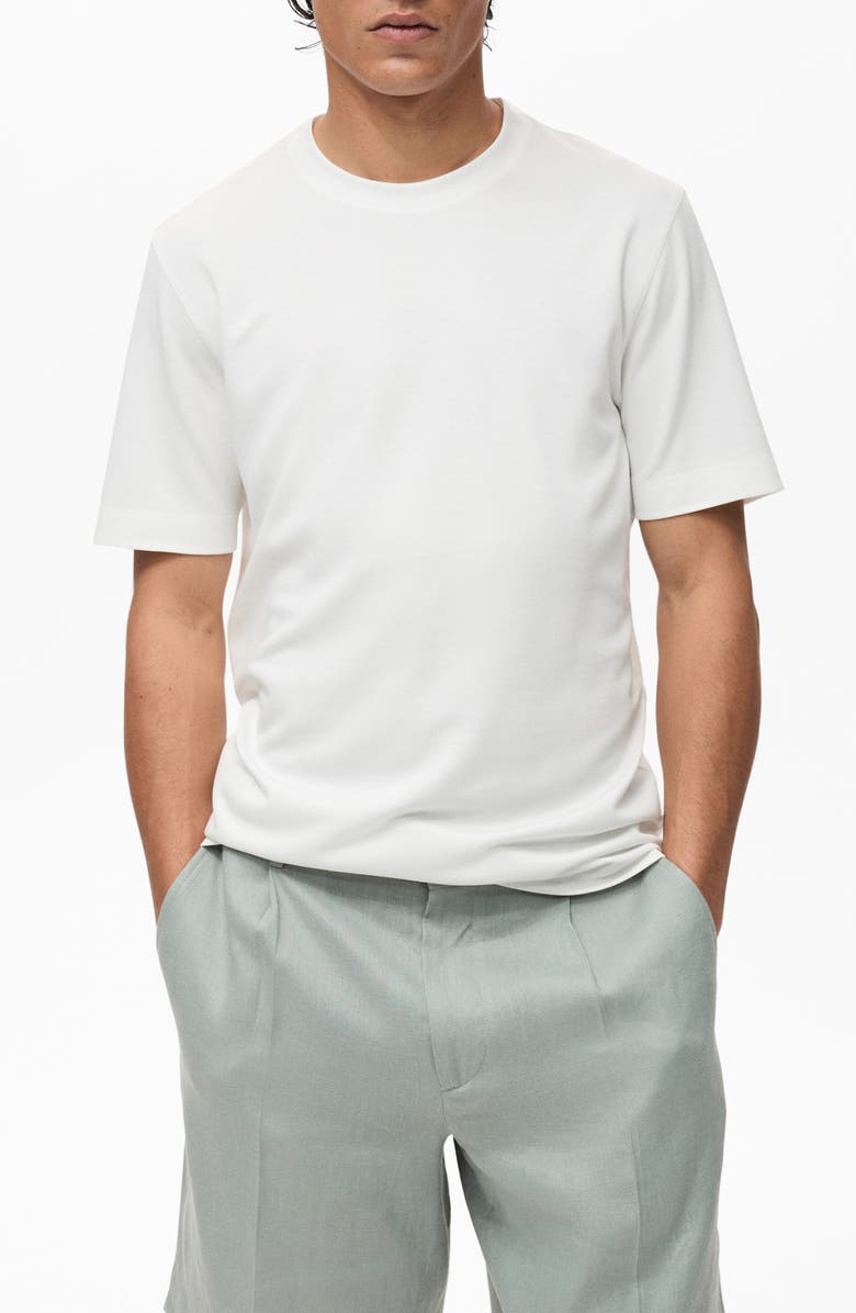 MANGO Lyocell Blend T-Shirt, Main, color, White