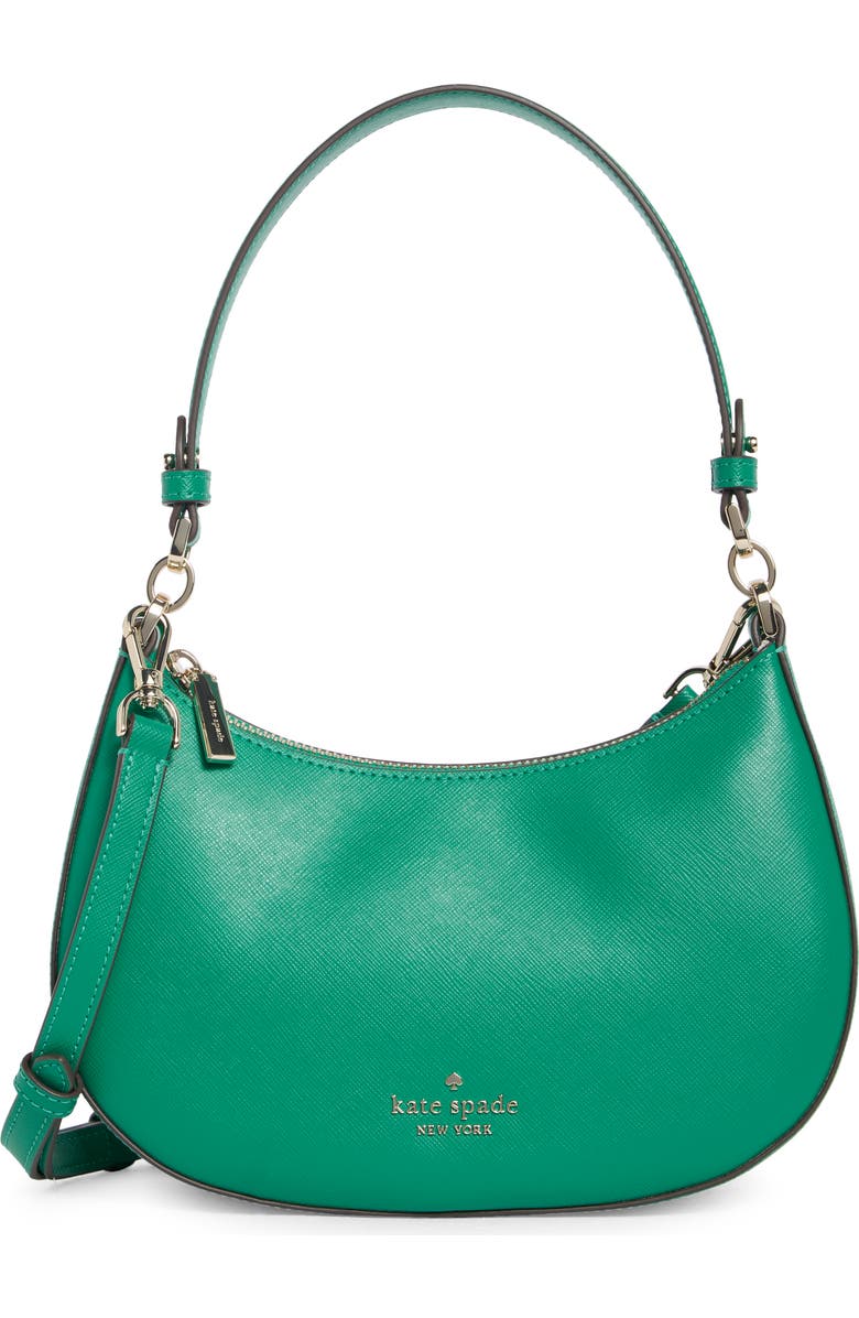 Kate Spade New York leather convertible shoulder bag, Main, color, Wintergreen