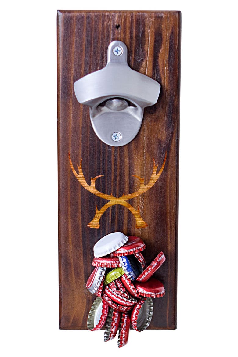 'Rustic Antler' Wall Mount Bottle Opener, Alternate, color, BROWN