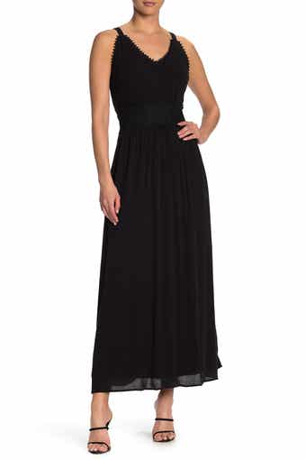 Sleeveless Lace Trim Maxi Dress