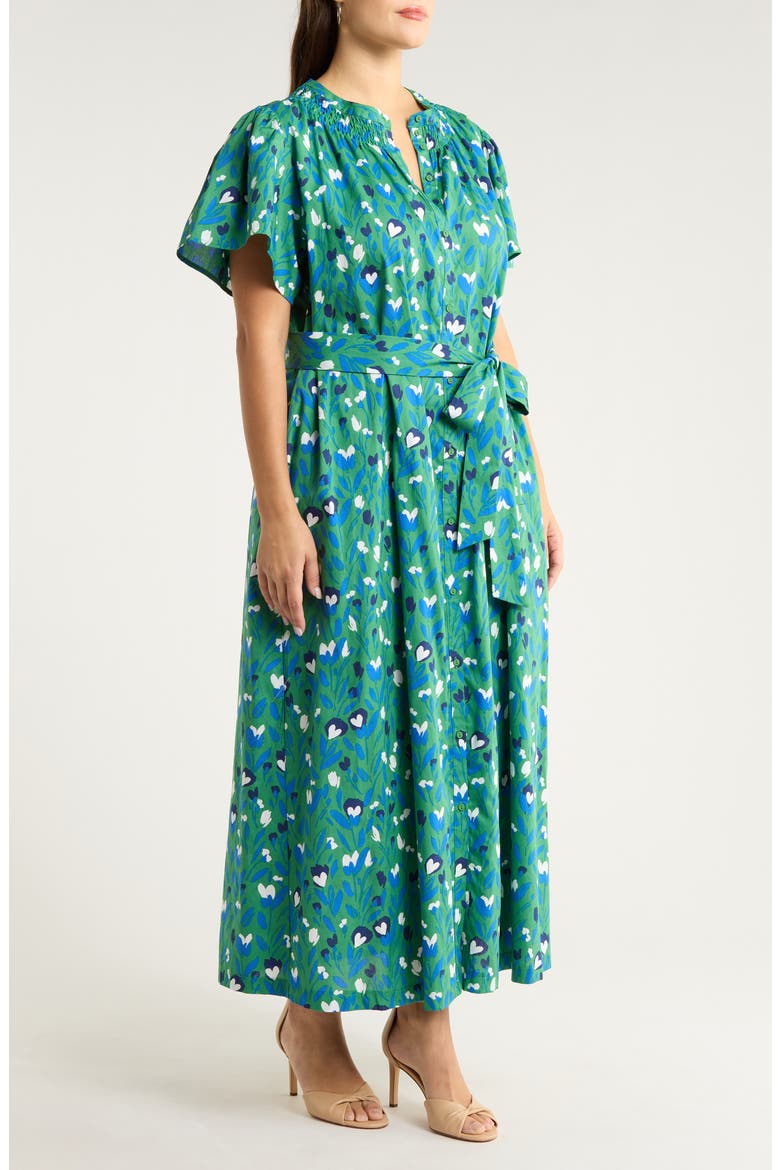 Laury Floral Print Belted Dress, Alternate, color, KELLY-MULTI