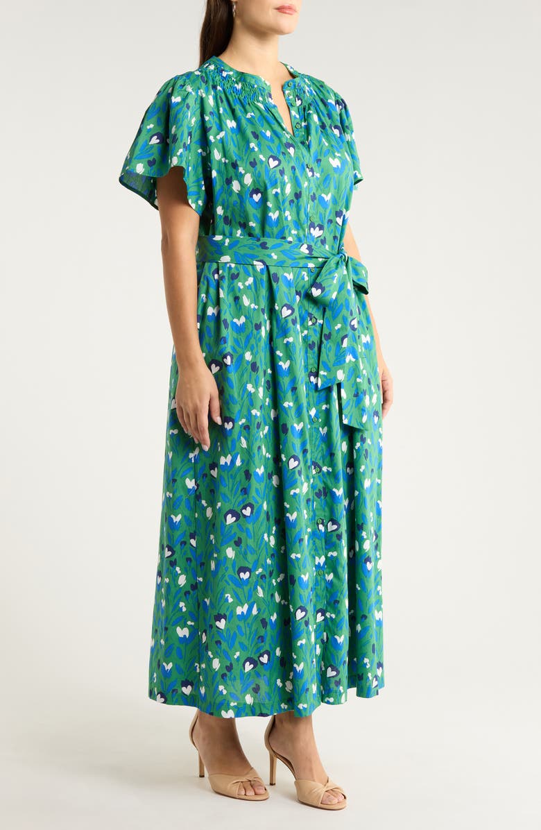 SUGARLIPS Laury Floral Print Belted Dress, Alternate, color, Kelly-Multi