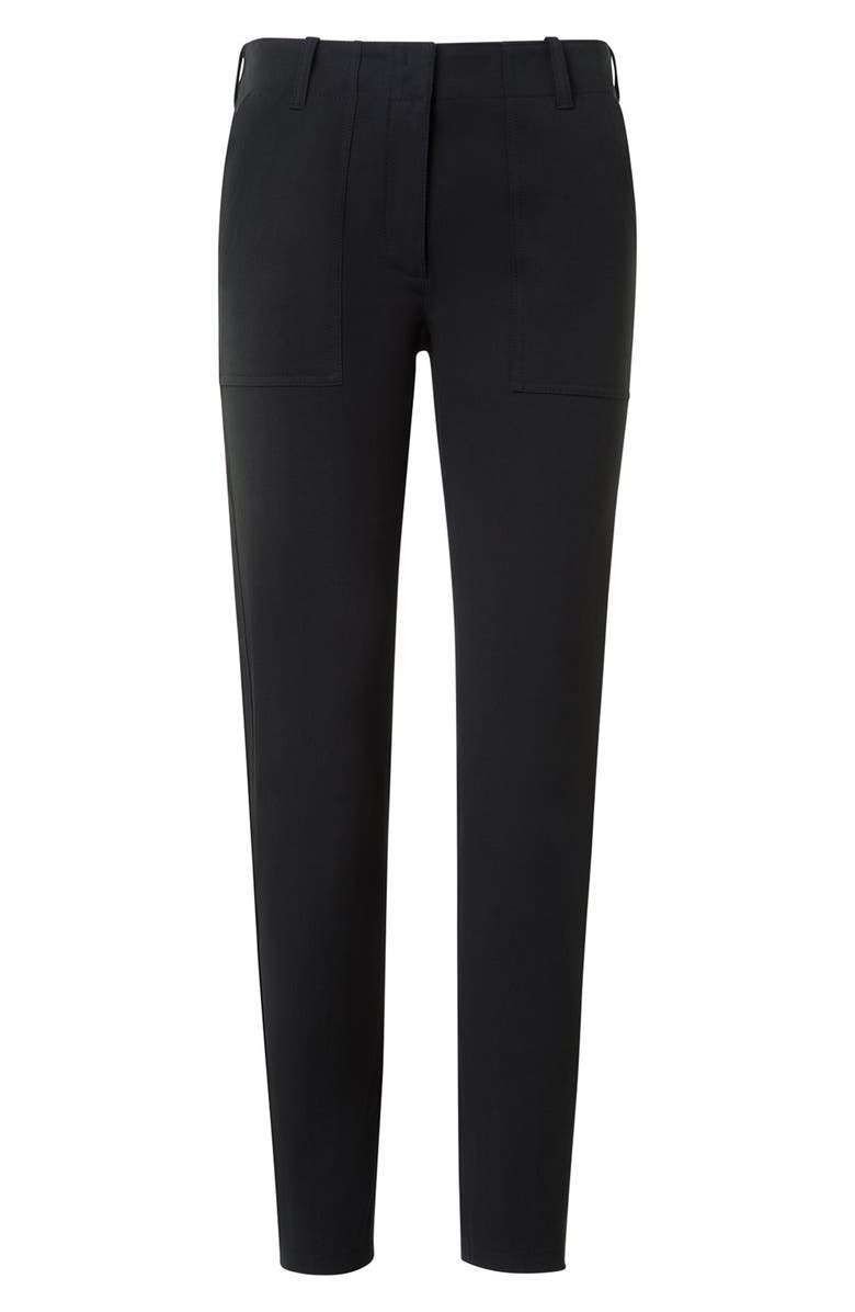 Akris punto Franco Stretch Cotton Ankle Pants, Alternate, color, Black