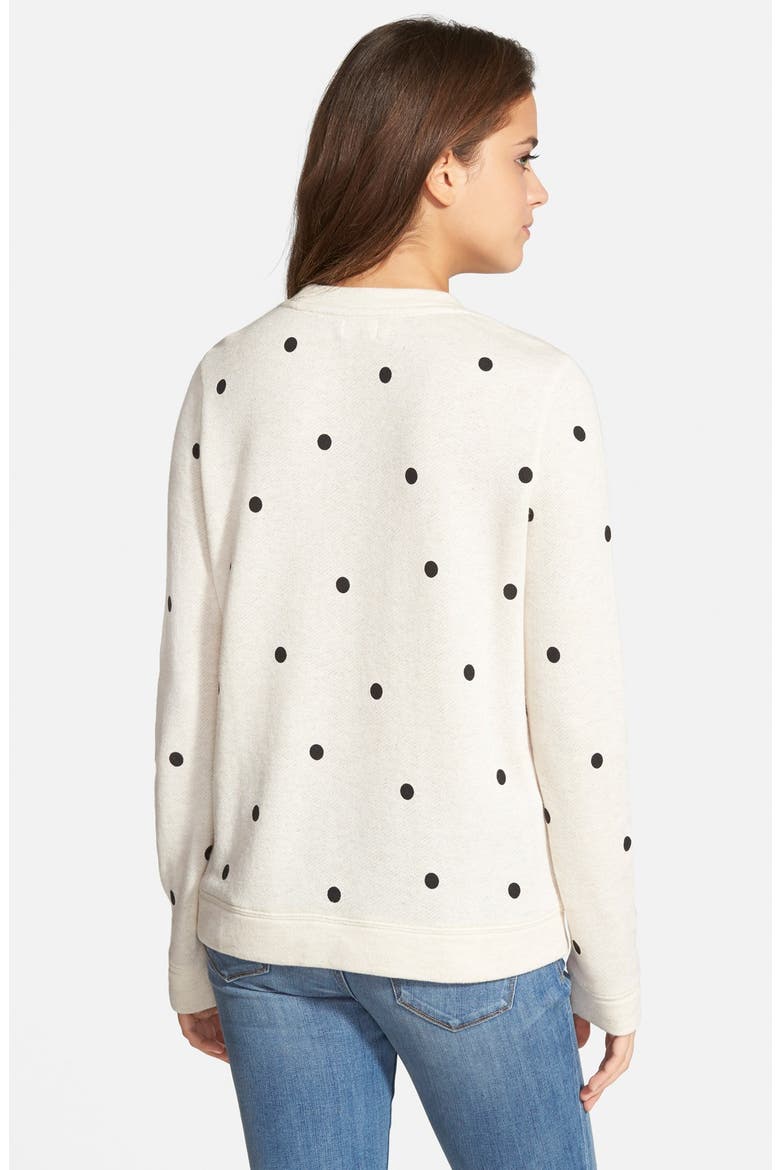 Polka Dot Sweatshirt, Alternate, color, OATMEAL HEATHER SNOW DOTS