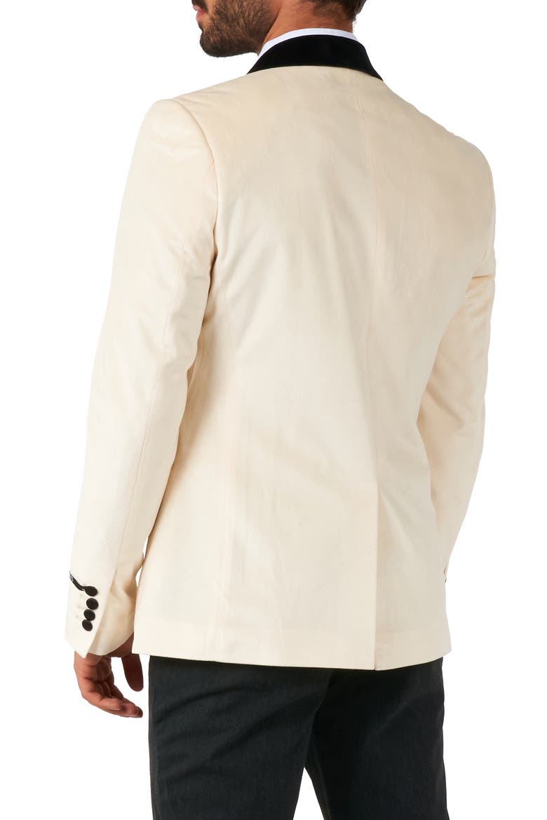 Ivory Champagne Velvet Dinner Jacket, Alternate, color, WHITE