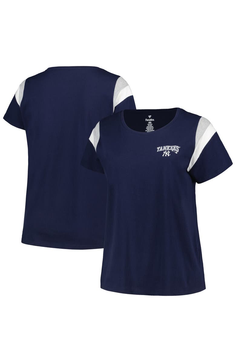 PROFILE Women's Profile Navy New York Yankees Plus Size Scoop Neck T-Shirt, Alternate, color, Navy