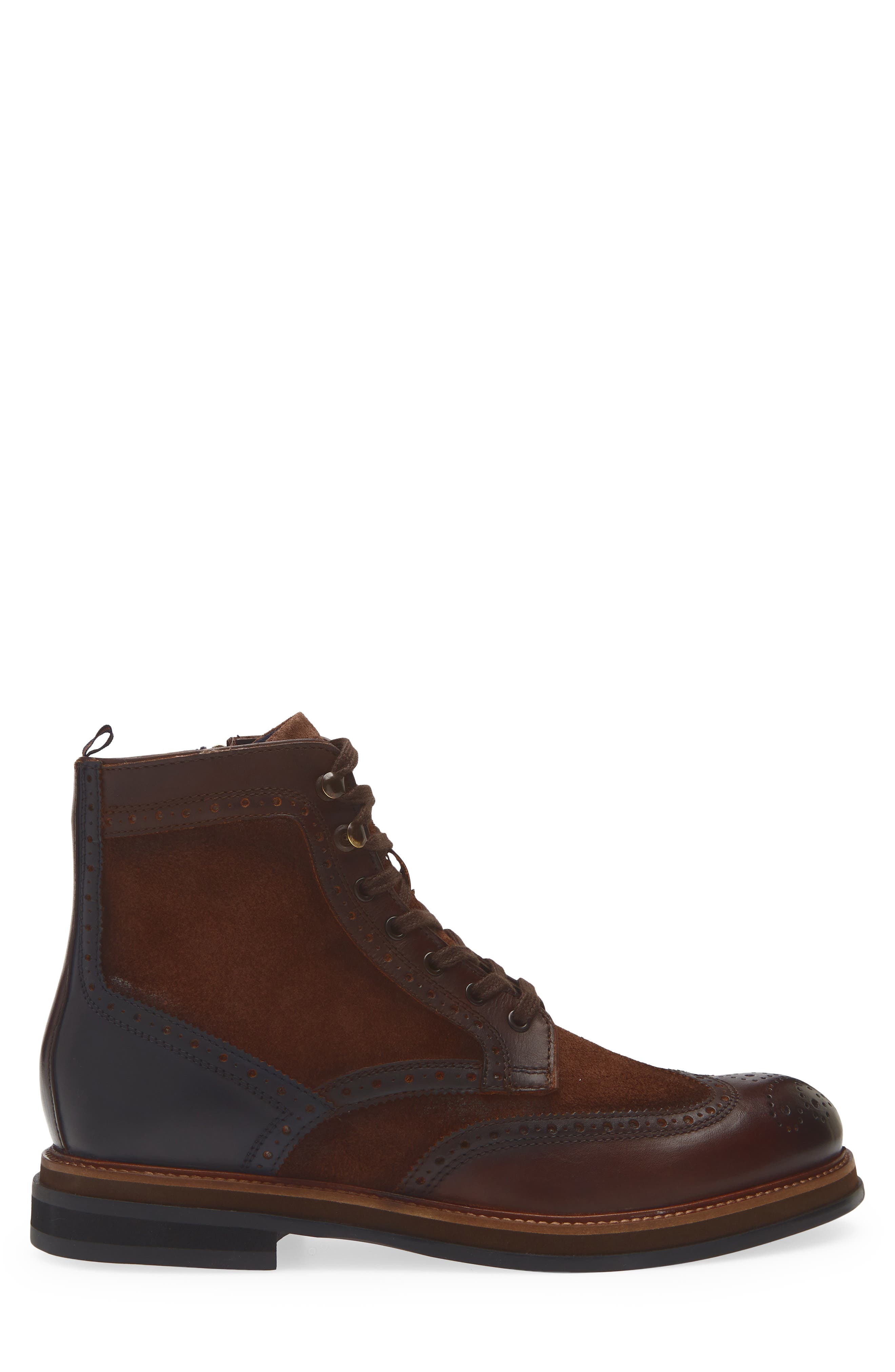 Steve Madden Addis Brogue Boot, Alternate, color, Brown