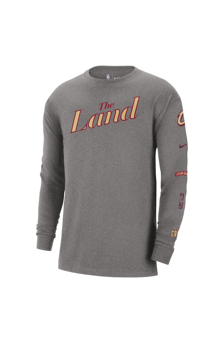 Nike Men's Nike Charcoal Cleveland Cavaliers 2023/24 City Edition Max90 Expressive Long Sleeve T-Shirt, Alternate, color,