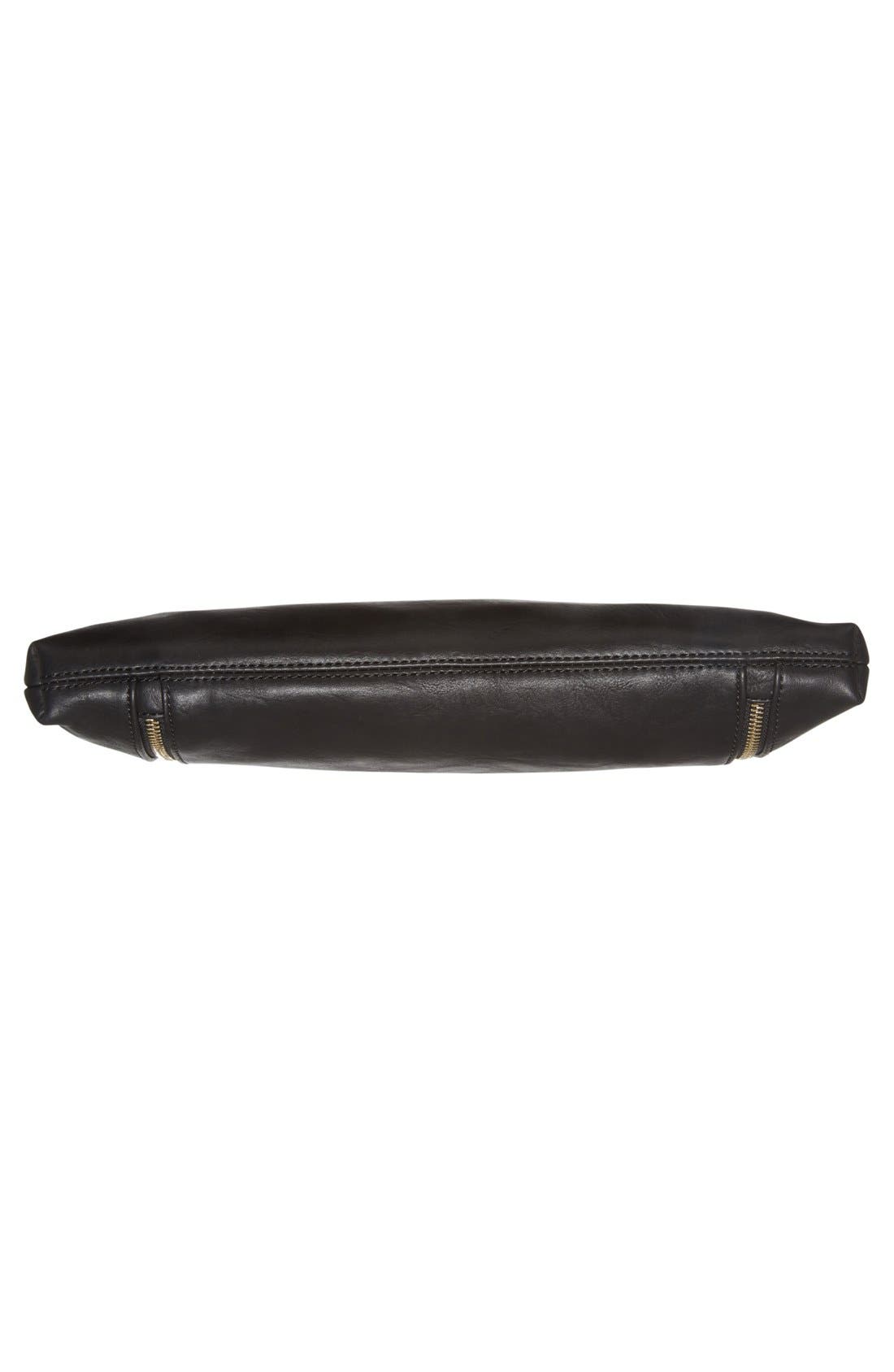 'Judd' Oversize Faux Leather Zip Clutch, Alternate, color, BLACK