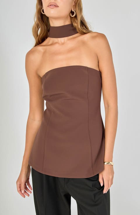 Sleeveless Choker Tie Top