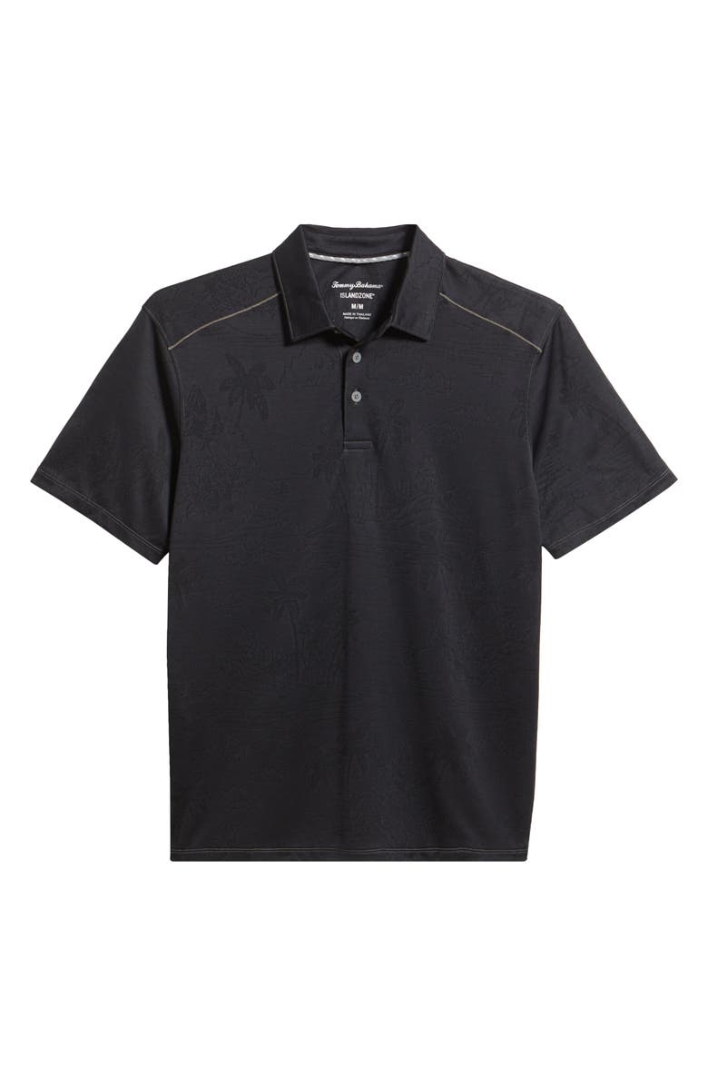 Tommy Bahama Palm Coast Isles IslandZone<sup>®</sup> Jacquard Performance Polo, Alternate, color, Black