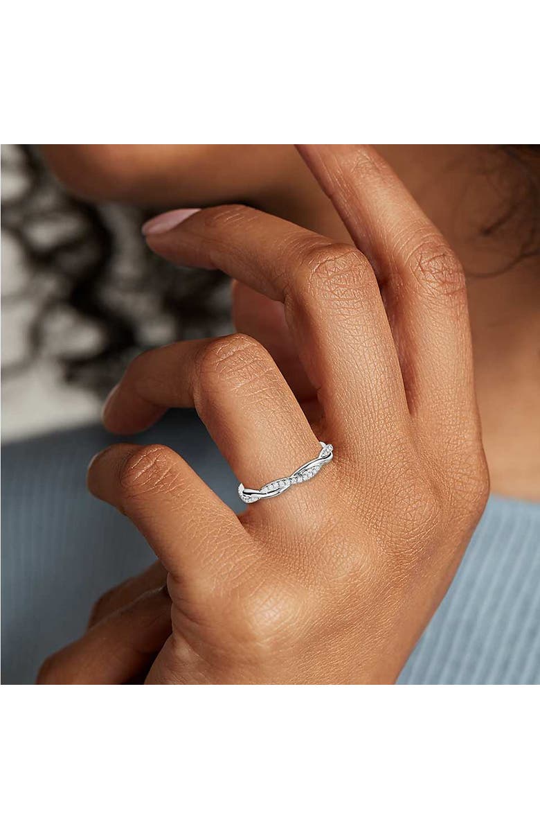 Bliss Diamond 1/3 Ct Diamond Eternity Petite Twist Vine Eternity Wedding Ring 10k Gold, Alternate, color,