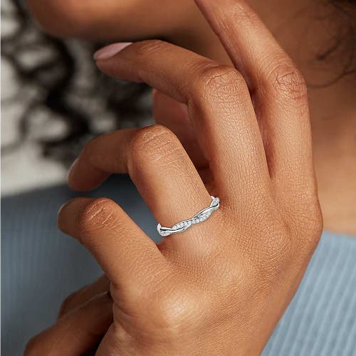 Bliss Diamond 1/3 Ct Diamond Eternity Petite Twist Vine Eternity Wedding Ring 10k Gold In Gold