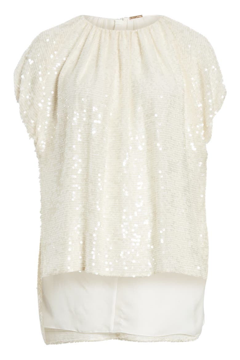 Sequin Embroidered Top, Alternate, color, IVORY