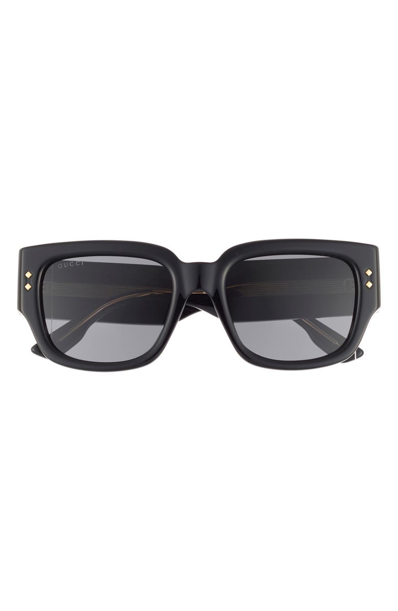 Gucci 54mm Square Sunglasses, Main, color, Black Black Grey